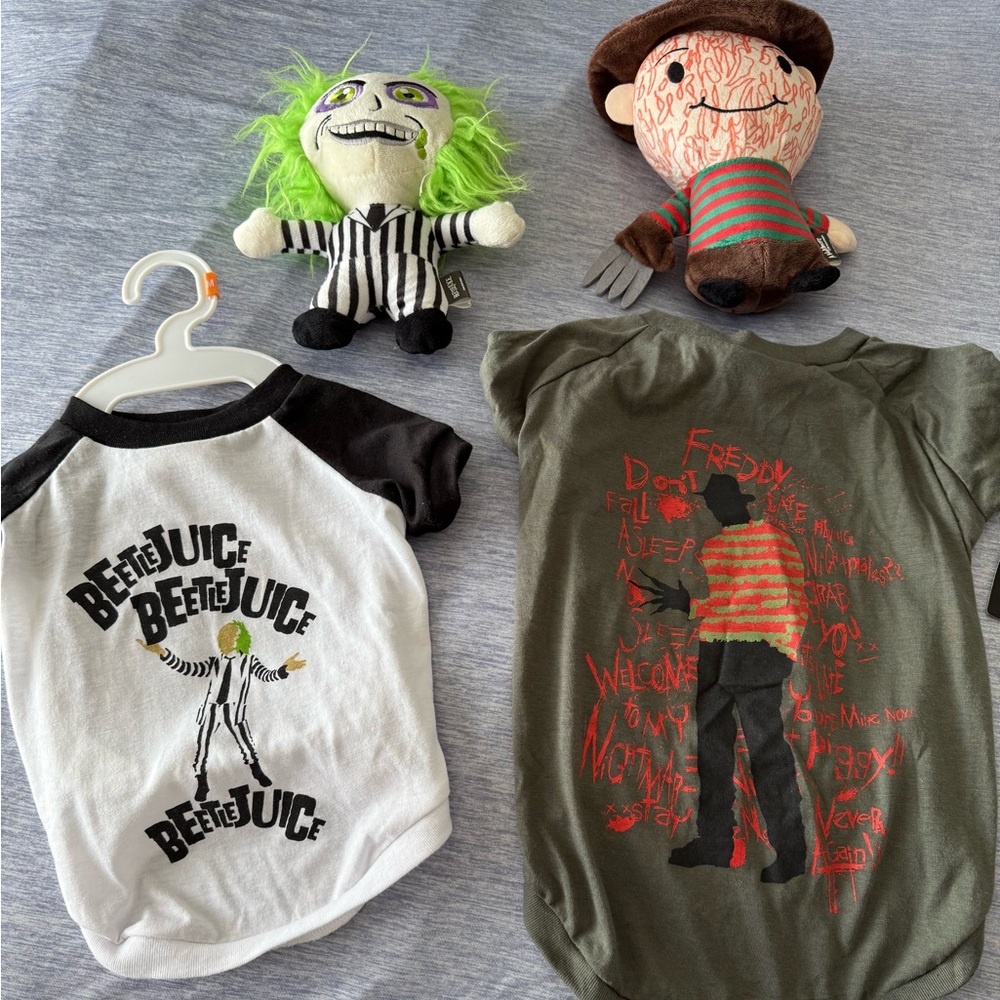 Halloween shirt & toy for dogs.
